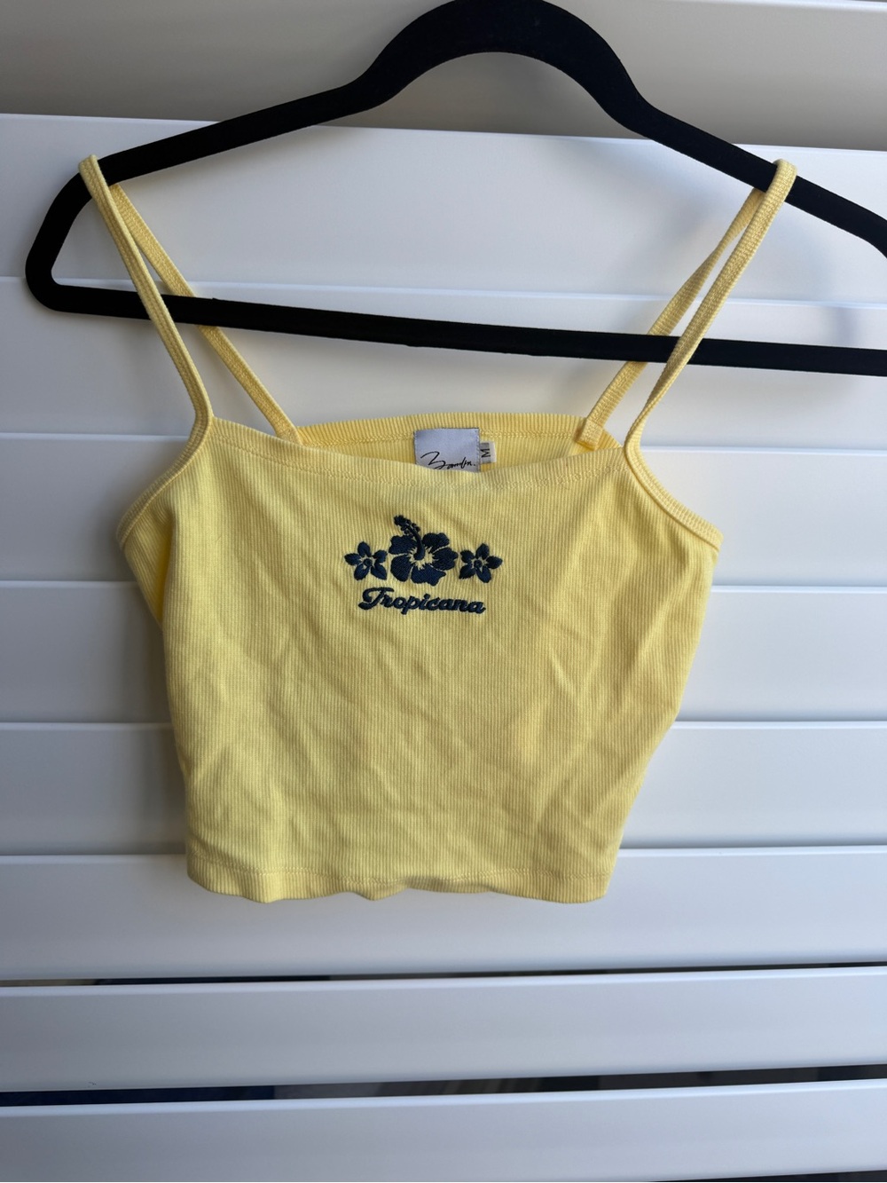 Bamba Swim Tropicana Yellow Ribbed Cropped Tank Top